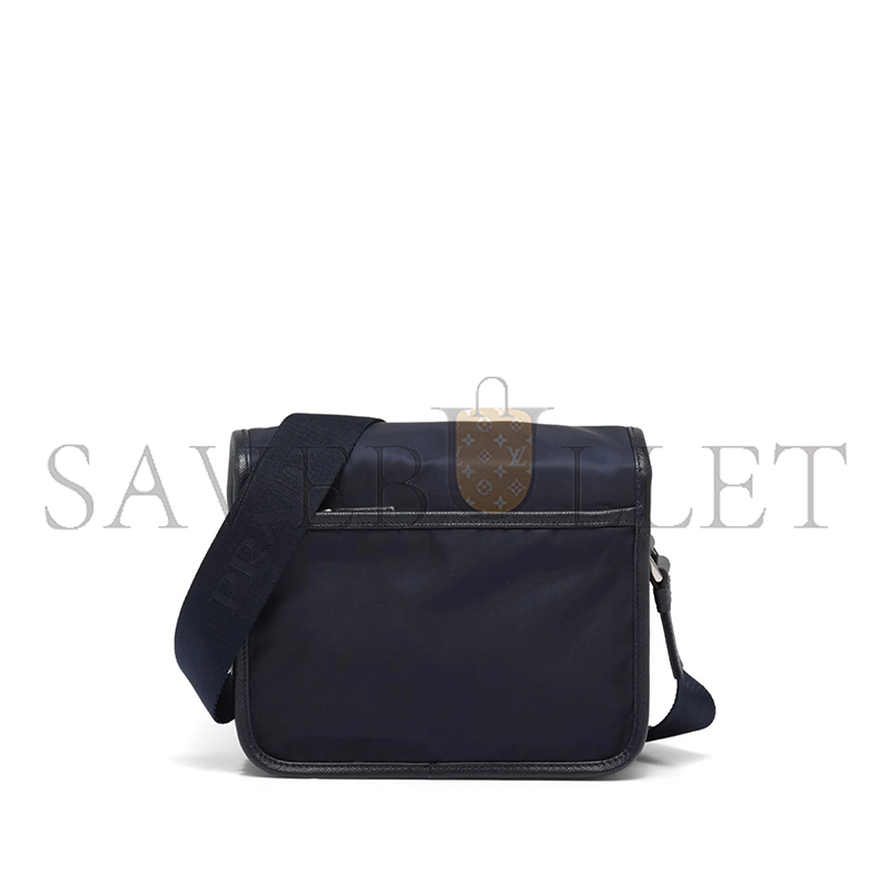 Pra*a re-nylon and saffiano leather shoulder bag 2vd034 (22*16*8.5cm)